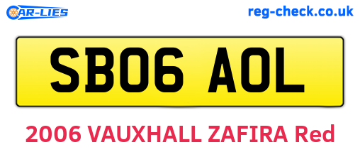 SB06AOL are the vehicle registration plates.