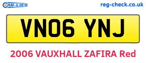 VN06YNJ are the vehicle registration plates.