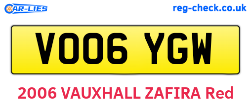 VO06YGW are the vehicle registration plates.