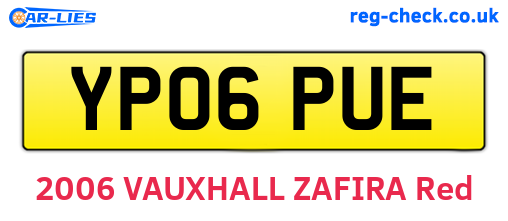 YP06PUE are the vehicle registration plates.