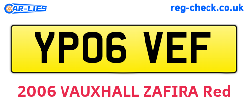 YP06VEF are the vehicle registration plates.