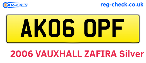 AK06OPF are the vehicle registration plates.