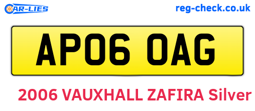 AP06OAG are the vehicle registration plates.