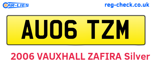 AU06TZM are the vehicle registration plates.