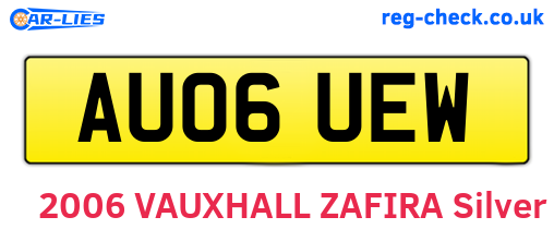 AU06UEW are the vehicle registration plates.