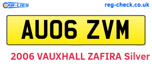 AU06ZVM are the vehicle registration plates.