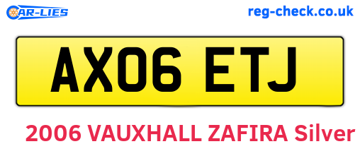 AX06ETJ are the vehicle registration plates.