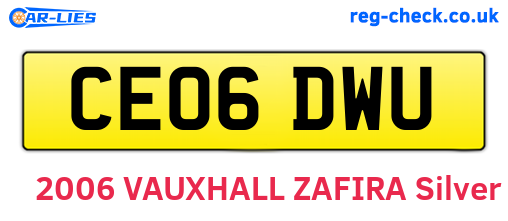 CE06DWU are the vehicle registration plates.