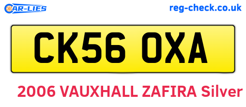 CK56OXA are the vehicle registration plates.