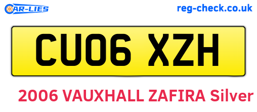 CU06XZH are the vehicle registration plates.