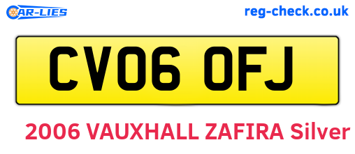 CV06OFJ are the vehicle registration plates.
