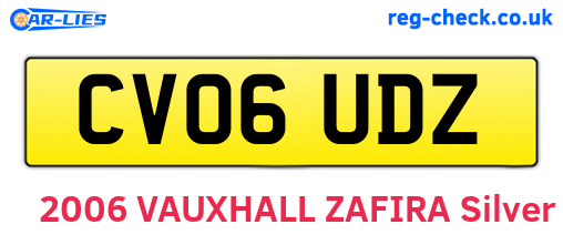 CV06UDZ are the vehicle registration plates.
