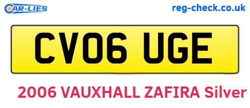 CV06UGE are the vehicle registration plates.