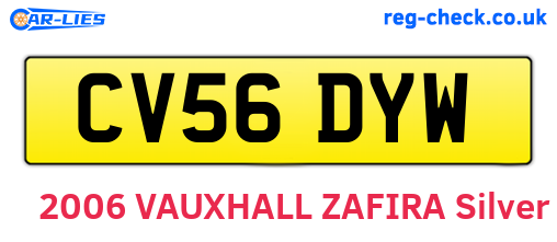 CV56DYW are the vehicle registration plates.