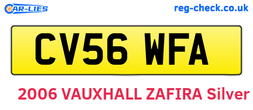 CV56WFA are the vehicle registration plates.