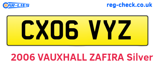 CX06VYZ are the vehicle registration plates.