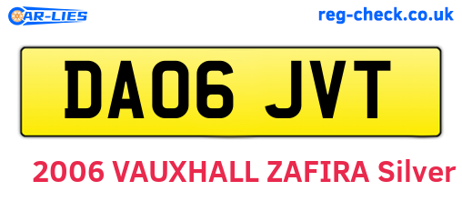 DA06JVT are the vehicle registration plates.