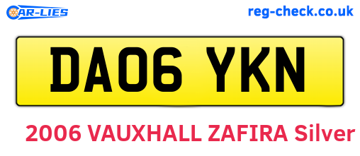 DA06YKN are the vehicle registration plates.