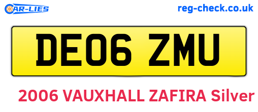 DE06ZMU are the vehicle registration plates.