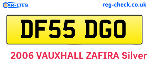 DF55DGO are the vehicle registration plates.