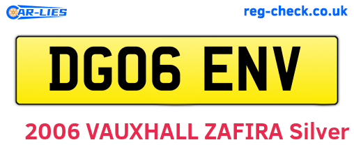DG06ENV are the vehicle registration plates.