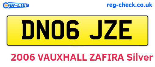 DN06JZE are the vehicle registration plates.