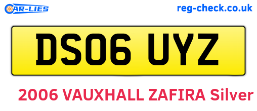 DS06UYZ are the vehicle registration plates.