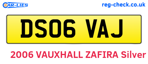 DS06VAJ are the vehicle registration plates.
