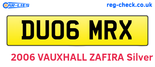 DU06MRX are the vehicle registration plates.