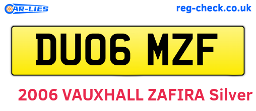 DU06MZF are the vehicle registration plates.