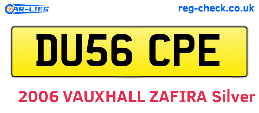 DU56CPE are the vehicle registration plates.