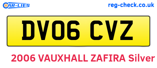 DV06CVZ are the vehicle registration plates.