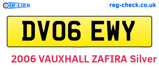 DV06EWY are the vehicle registration plates.