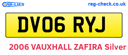 DV06RYJ are the vehicle registration plates.