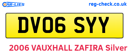 DV06SYY are the vehicle registration plates.