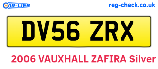 DV56ZRX are the vehicle registration plates.