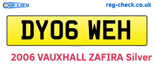 DY06WEH are the vehicle registration plates.