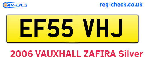 EF55VHJ are the vehicle registration plates.