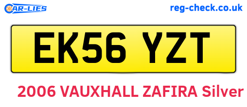 EK56YZT are the vehicle registration plates.