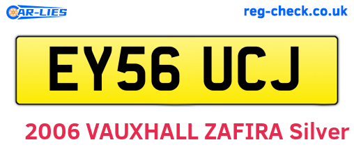 EY56UCJ are the vehicle registration plates.