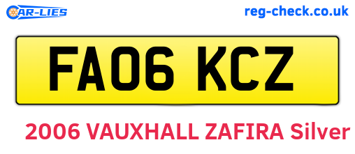 FA06KCZ are the vehicle registration plates.