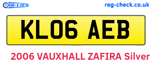 KL06AEB are the vehicle registration plates.