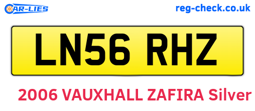LN56RHZ are the vehicle registration plates.