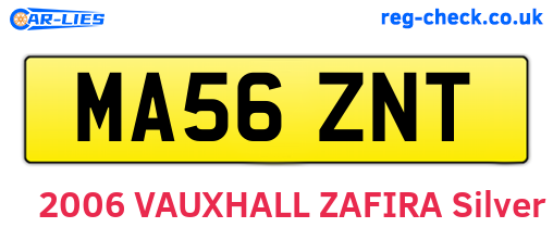 MA56ZNT are the vehicle registration plates.
