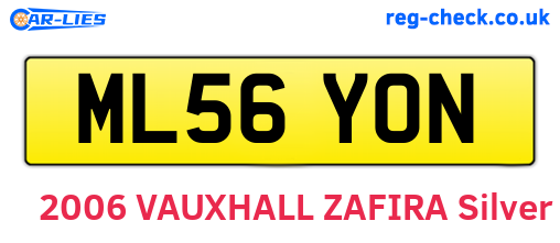 ML56YON are the vehicle registration plates.