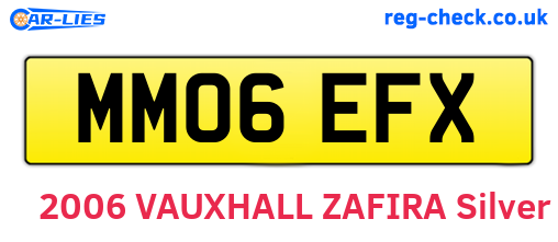 MM06EFX are the vehicle registration plates.