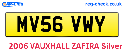 MV56VWY are the vehicle registration plates.