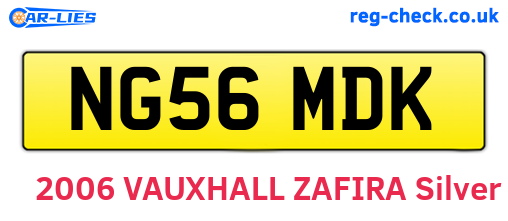 NG56MDK are the vehicle registration plates.