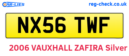 NX56TWF are the vehicle registration plates.
