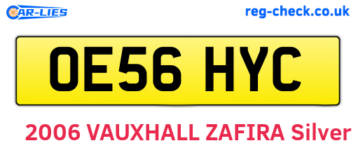 OE56HYC are the vehicle registration plates.